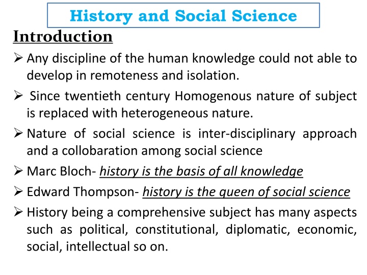 history and social science introduction