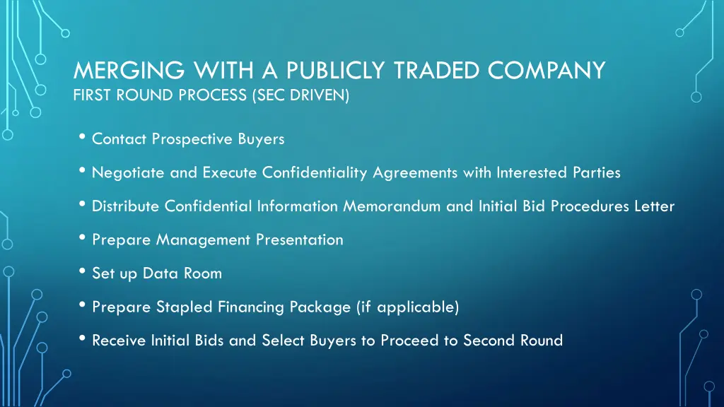 merging with a publicly traded company first
