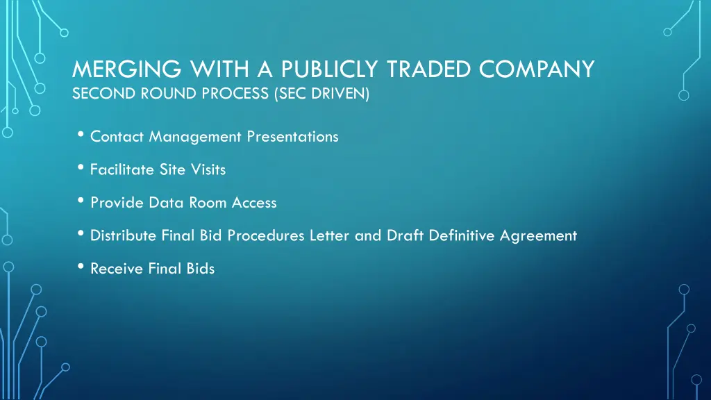 merging with a publicly traded company second