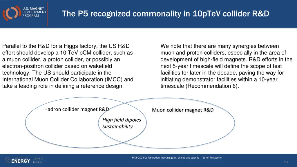 the p5 recognized commonality in 10ptev collider