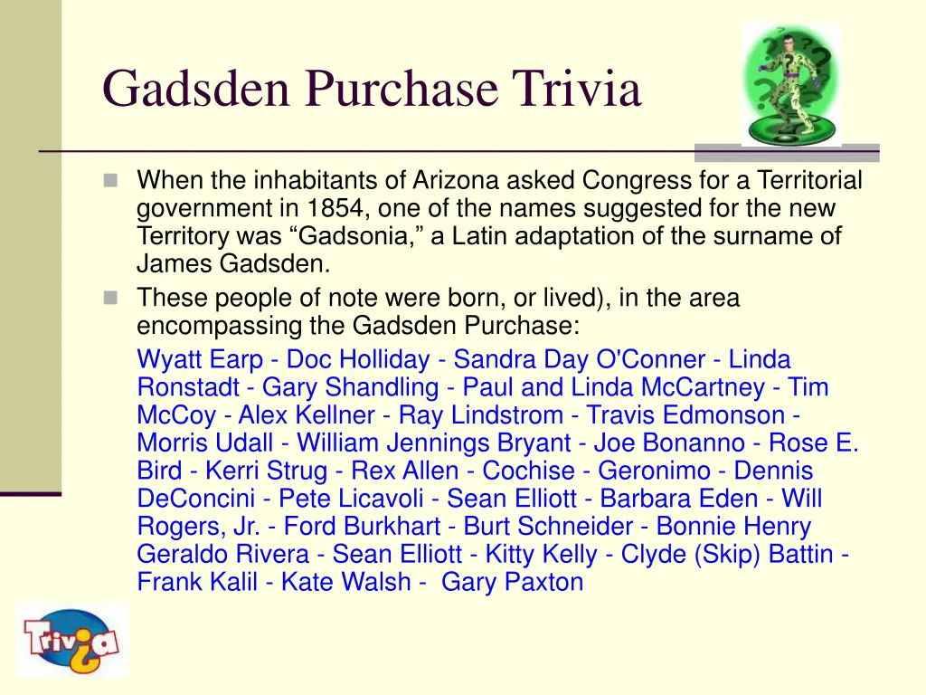 gadsden purchase trivia