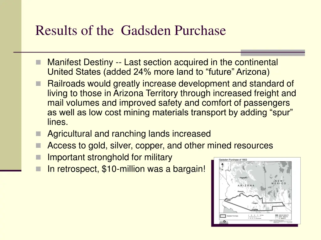 results of the gadsden purchase