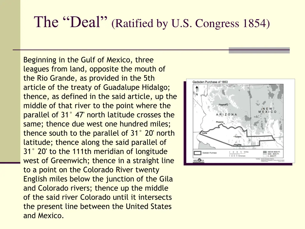 the deal ratified by u s congress 1854