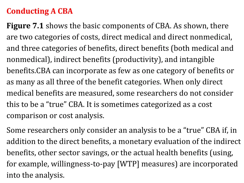 conducting a cba