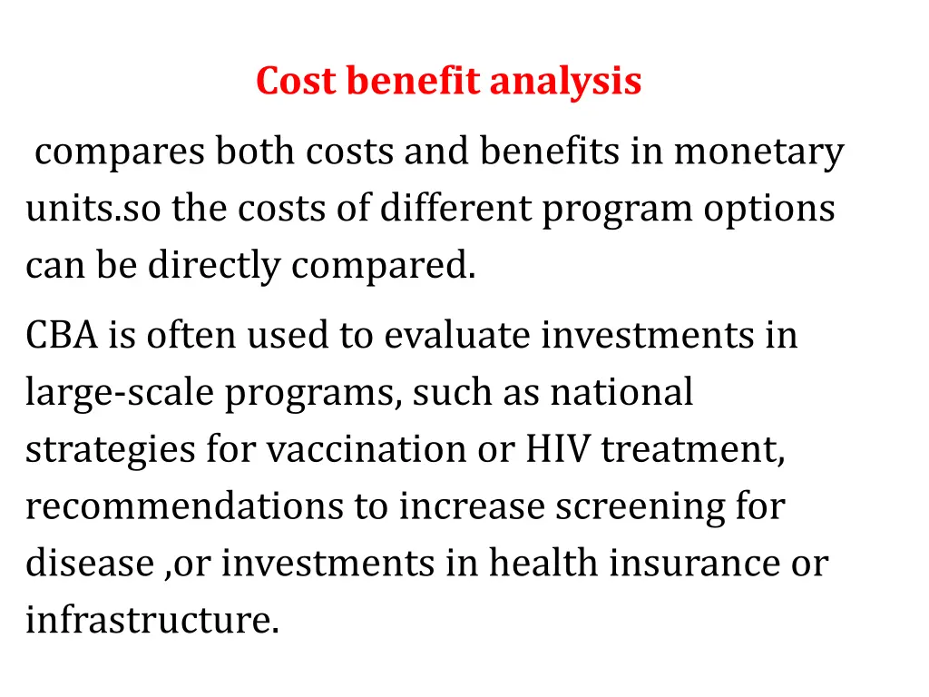 cost benefit analysis 1