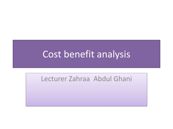 cost benefit analysis