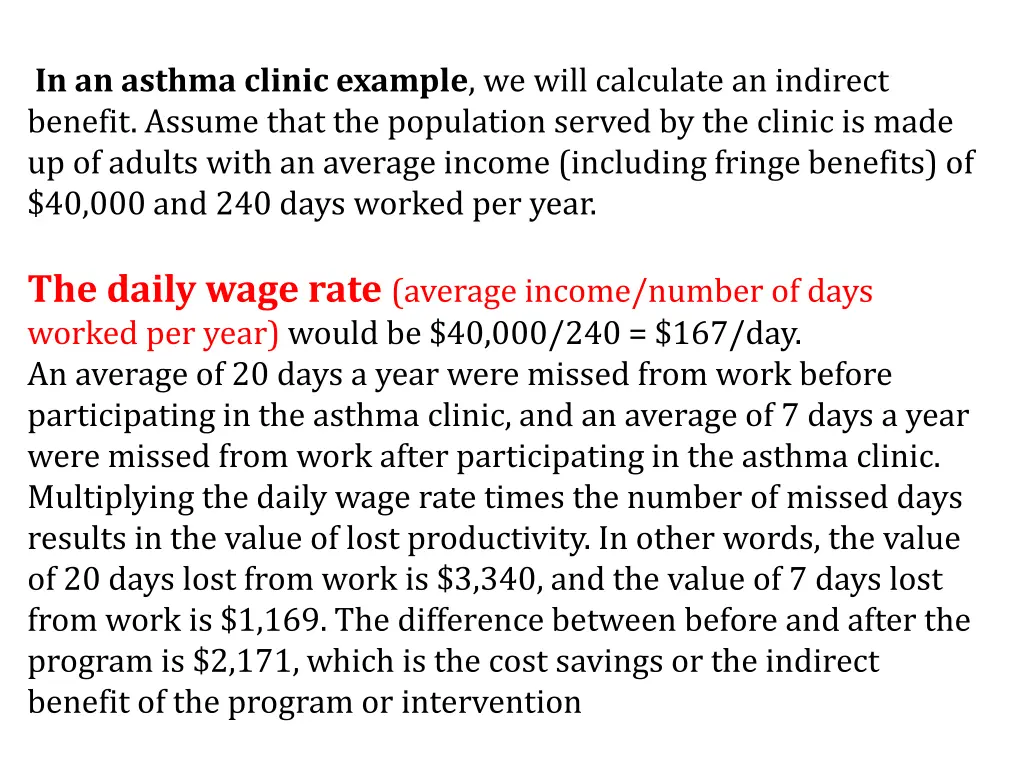 in an asthma clinic example we will calculate