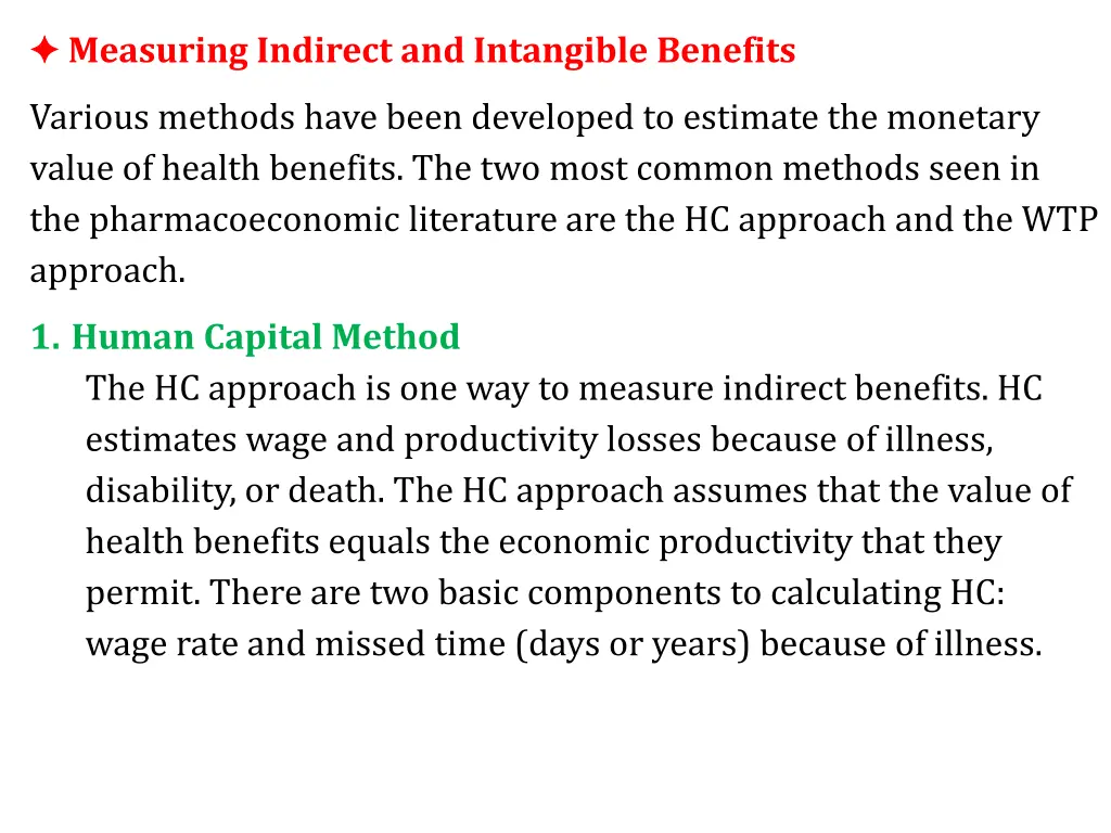 measuring indirect and intangible benefits