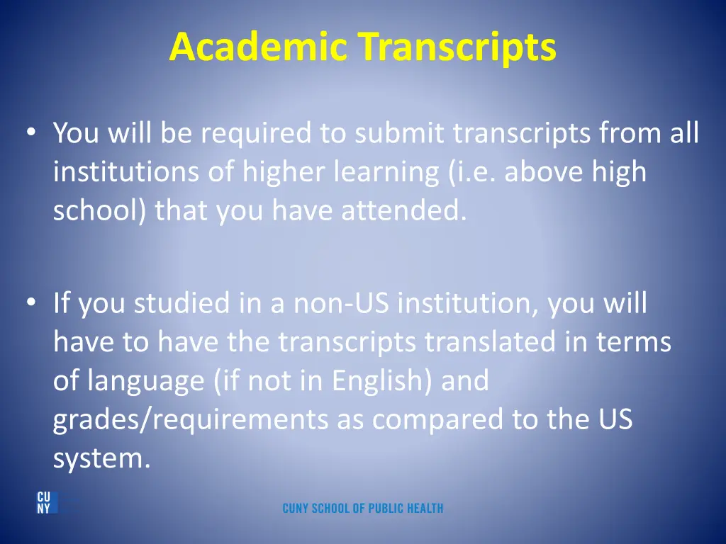 academic transcripts