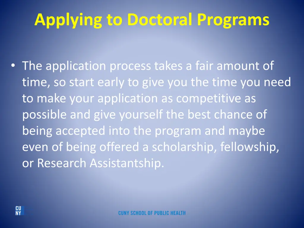applying to doctoral programs