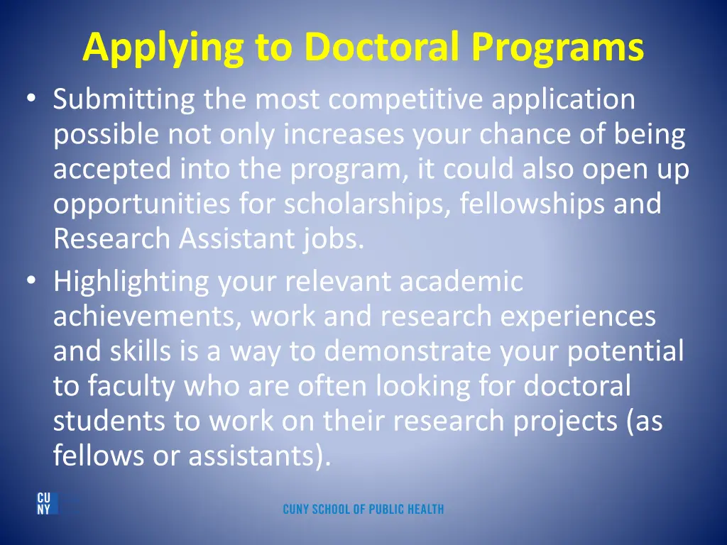 applying to doctoral programs submitting the most