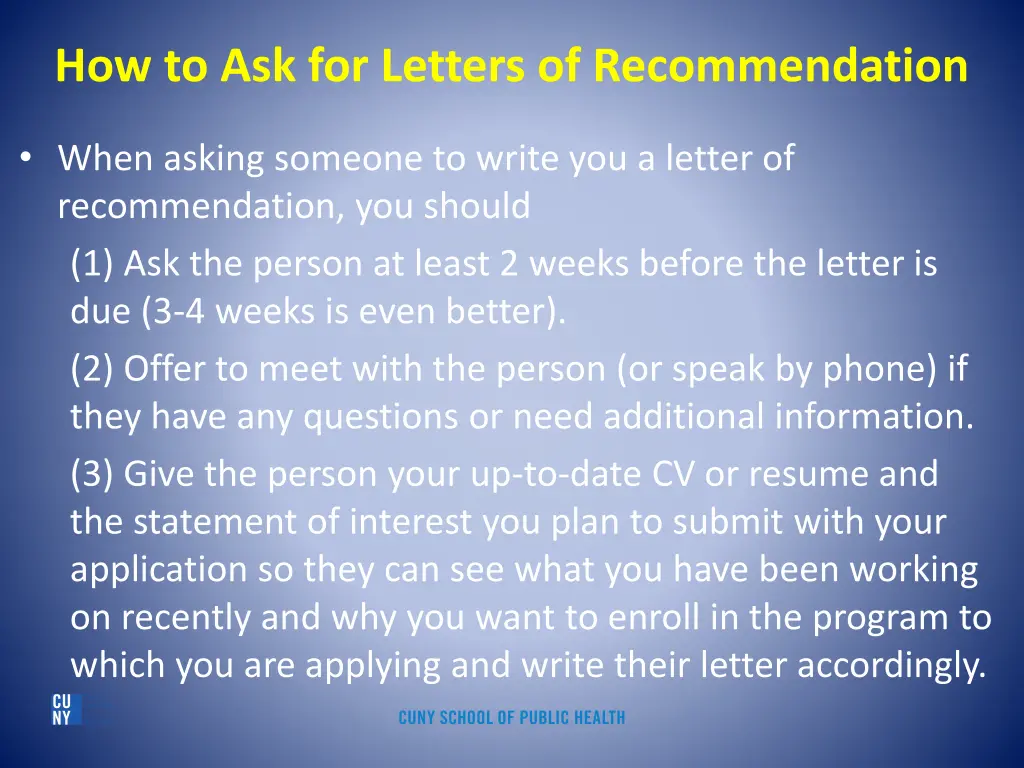 how to ask for letters of recommendation
