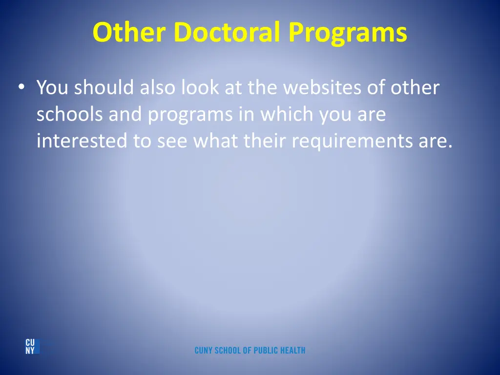 other doctoral programs