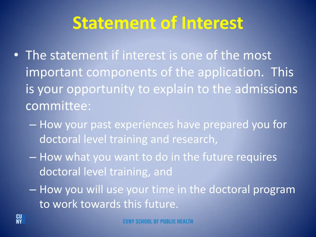 statement of interest