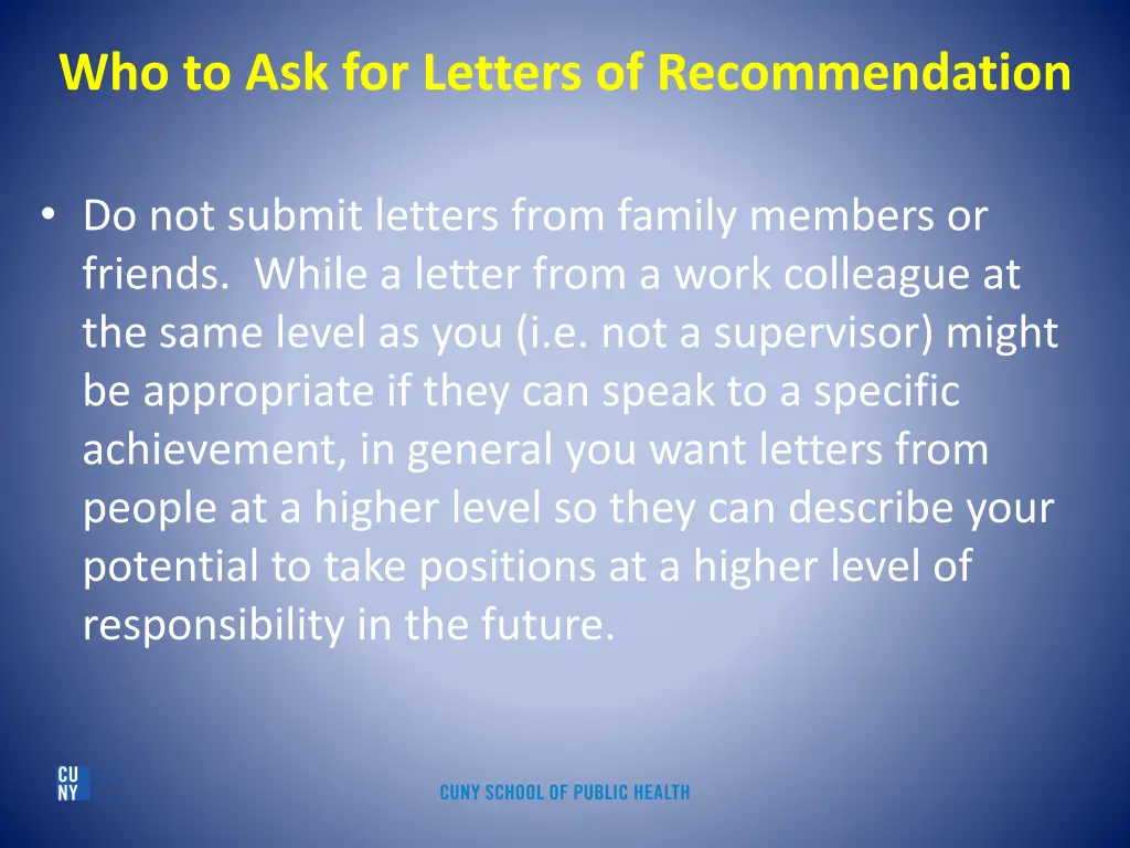 who to ask for letters of recommendation 1