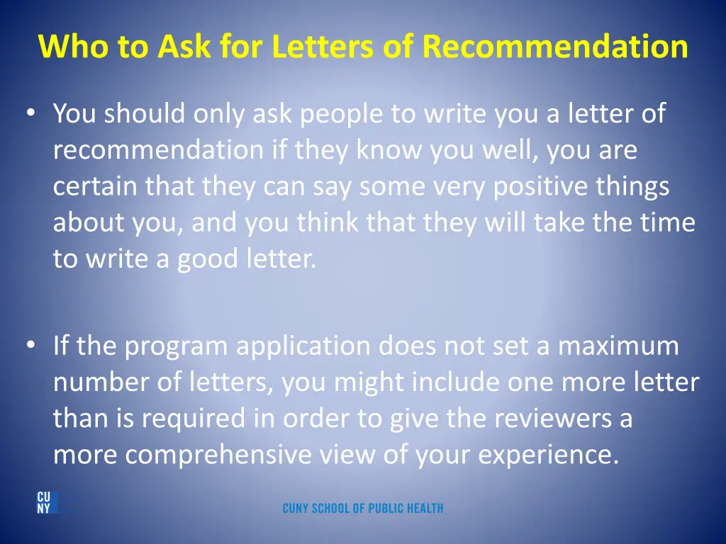 who to ask for letters of recommendation 2