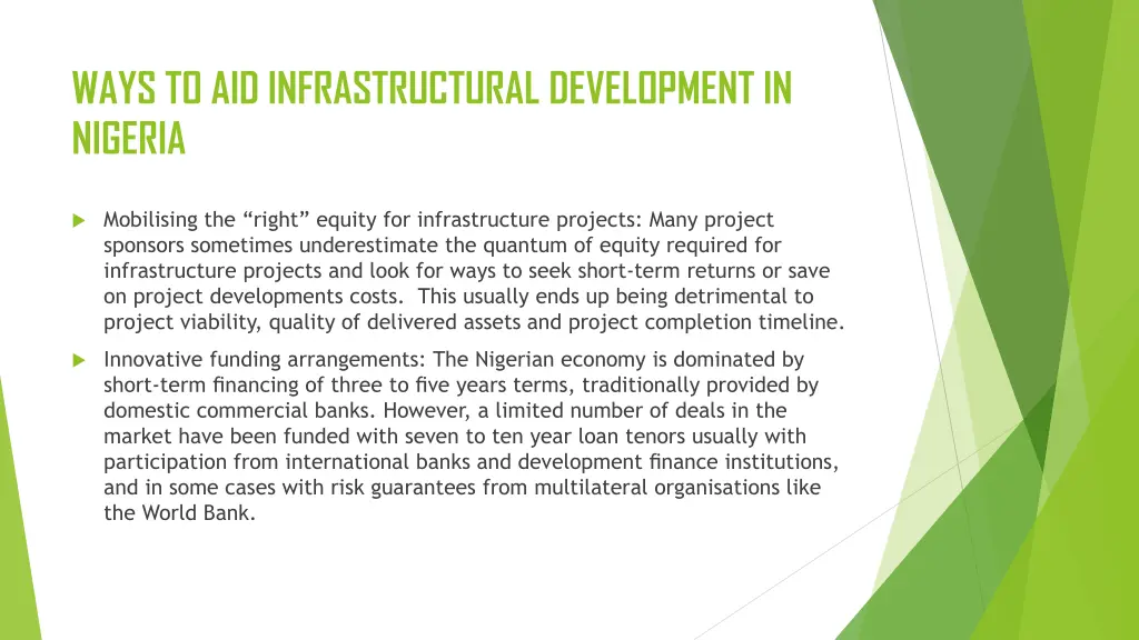 ways to aid infrastructural development in nigeria 1