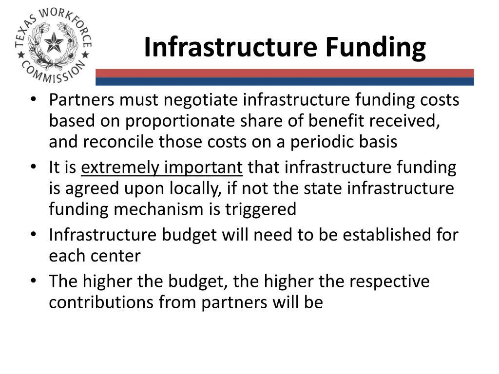 infrastructure funding