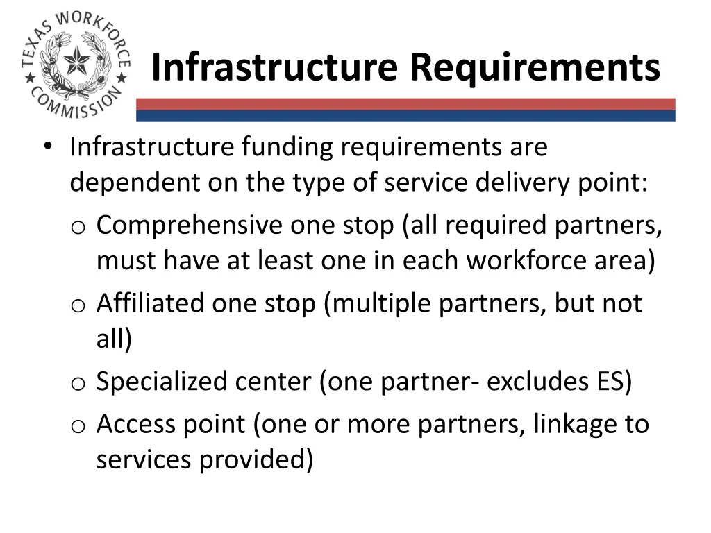 infrastructure requirements
