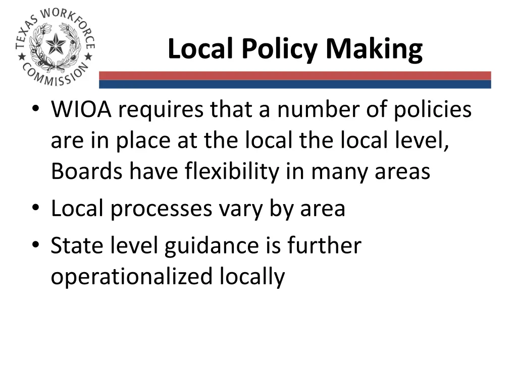 local policy making