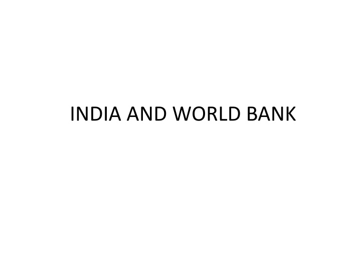 india and world bank