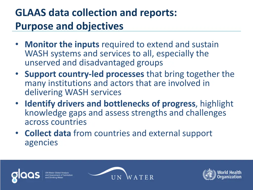 glaas data collection and reports purpose