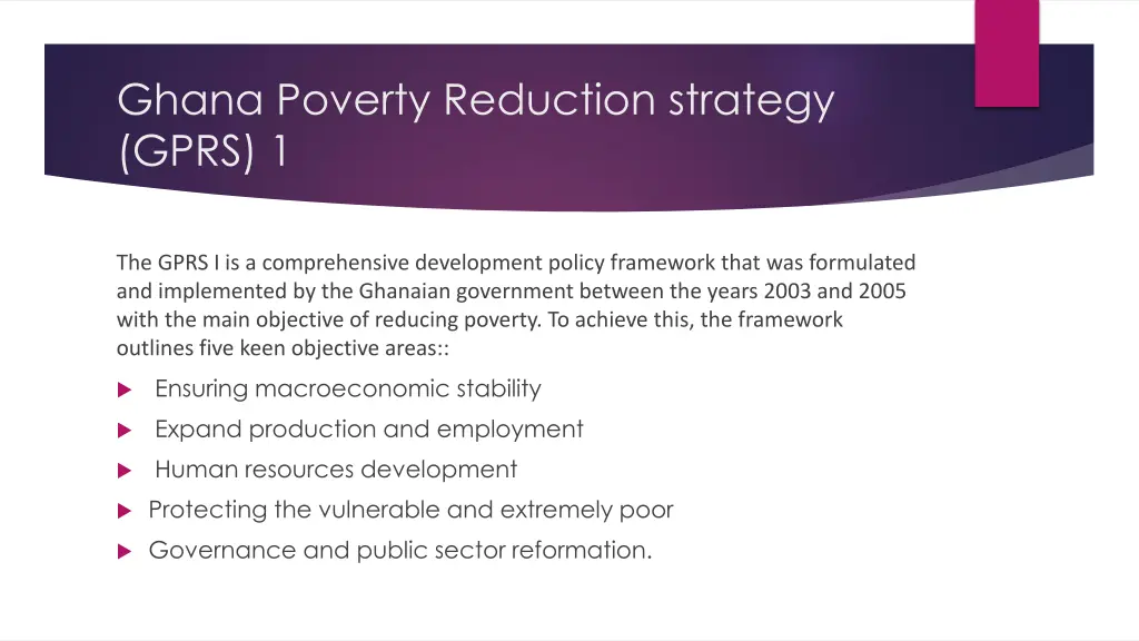 ghana poverty reduction strategy gprs 1
