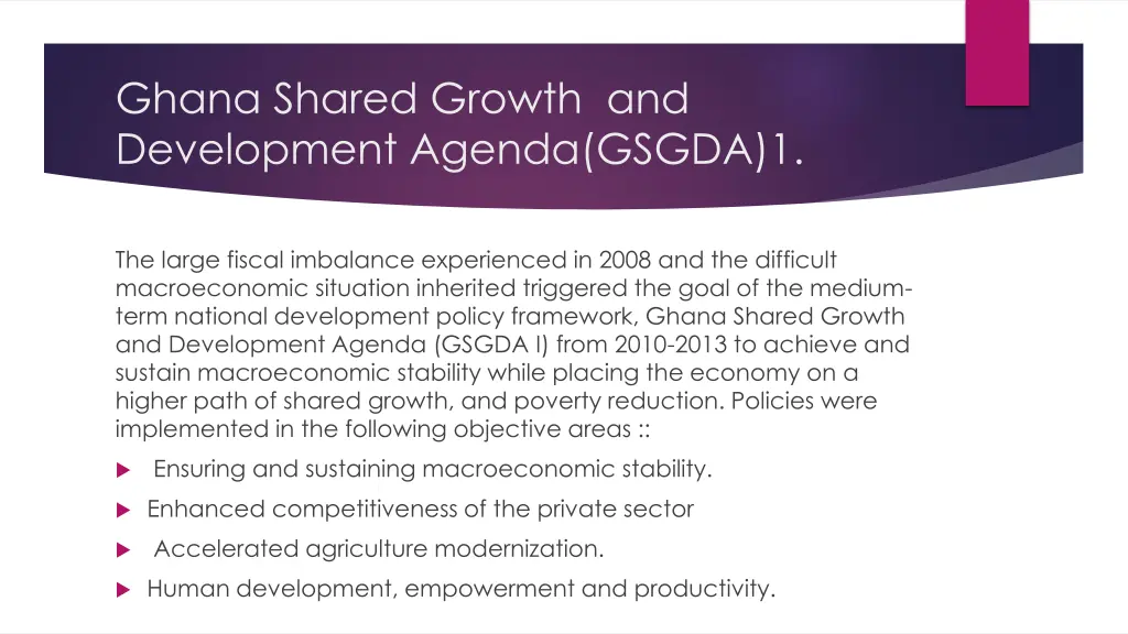 ghana shared growth and development agenda gsgda 1
