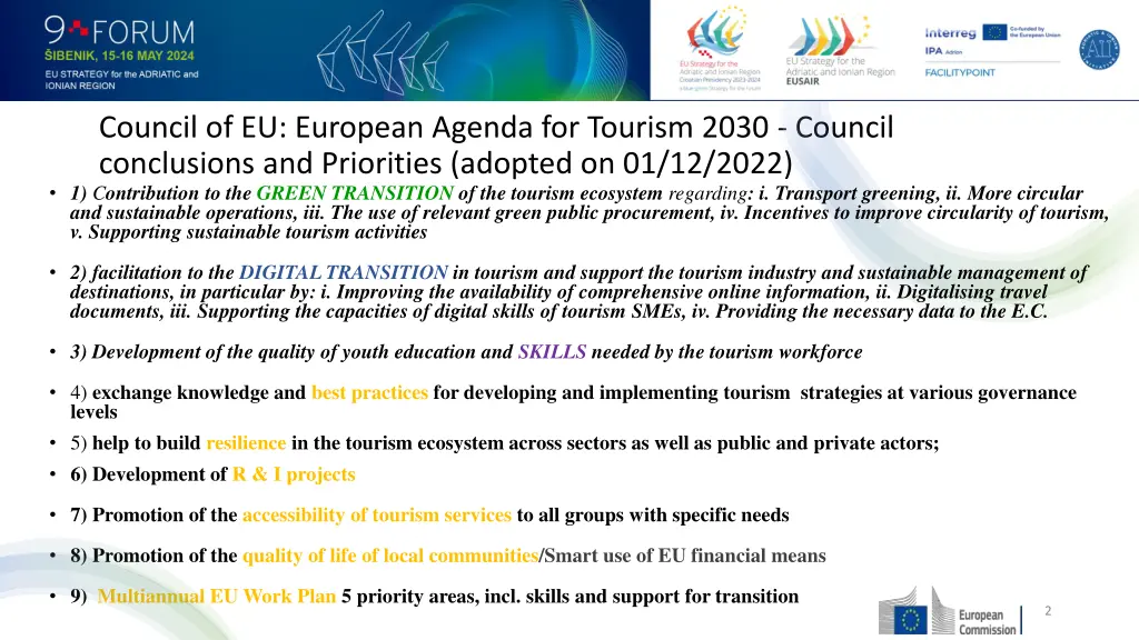 council of eu european agenda for tourism 2030