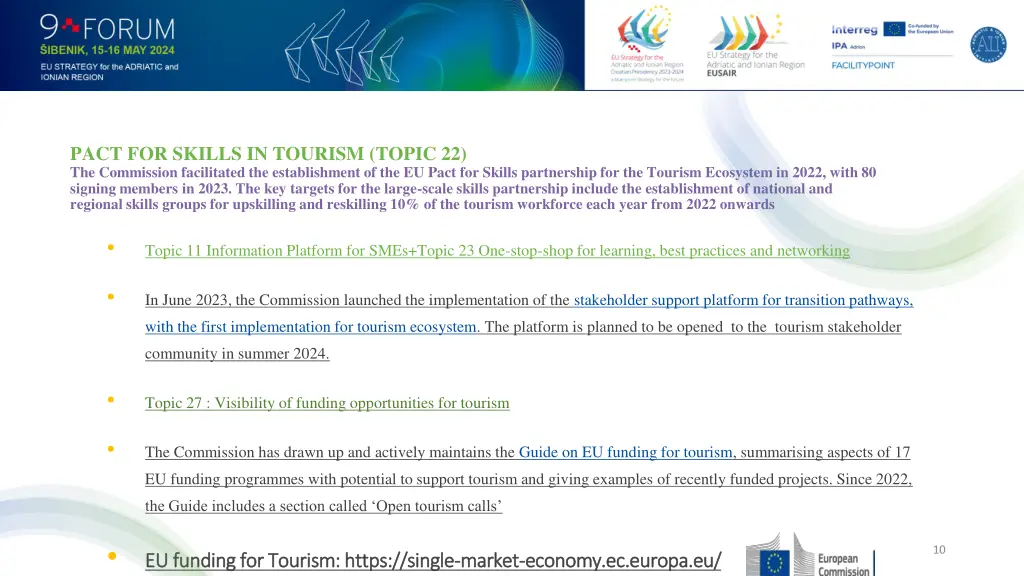 pact for skills in tourism topic