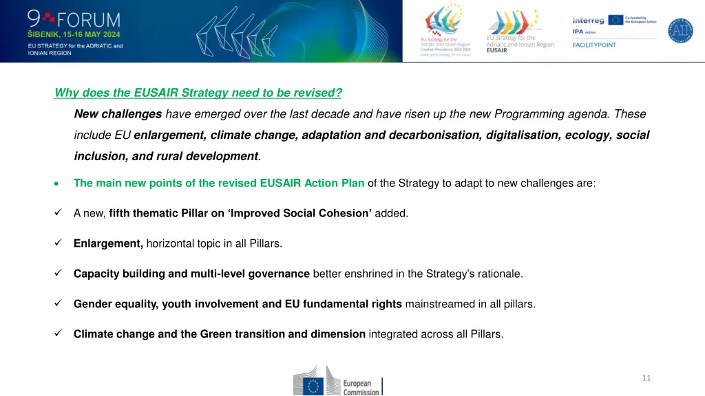 why does the eusair strategy need to be revised