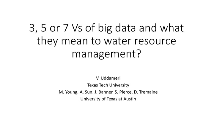 3 5 or 7 vs of big data and what they mean