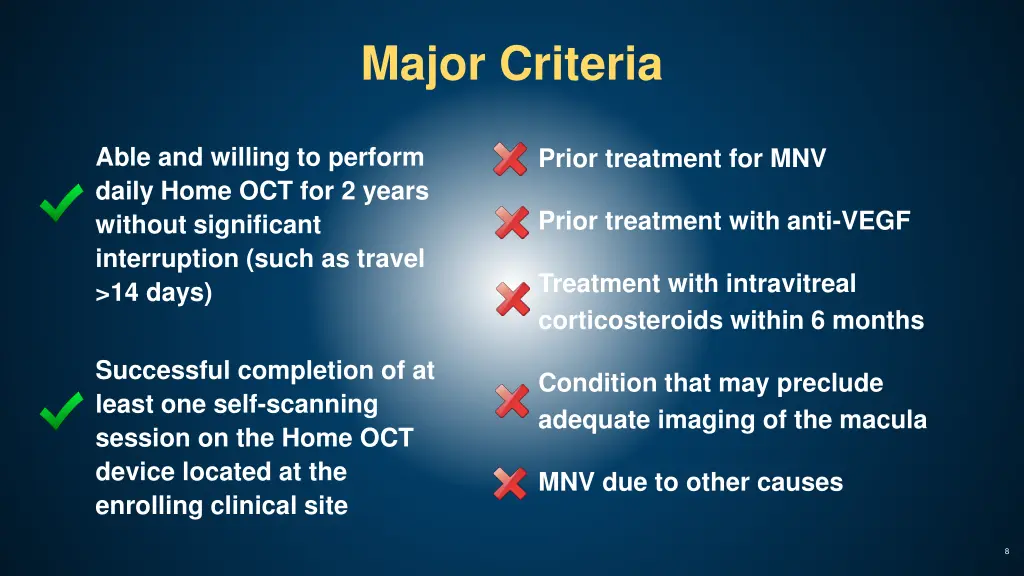 major criteria