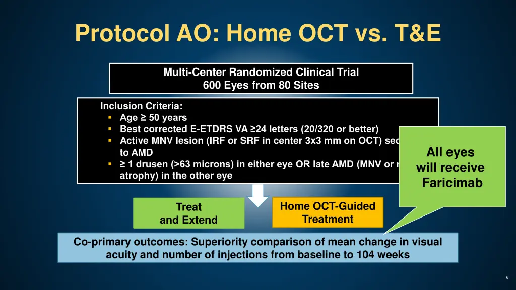 protocol ao home oct vs t e