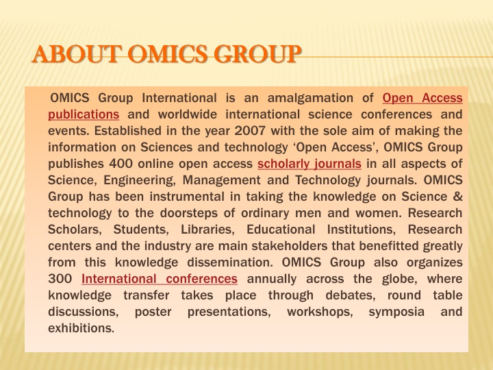 about omics group about omics group
