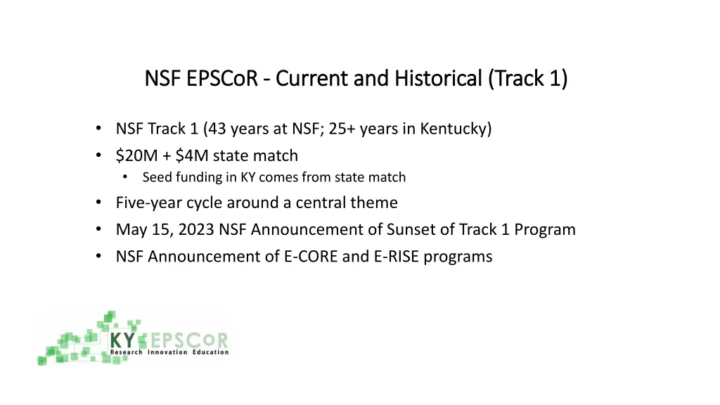 nsf nsf epscor epscor current and historical