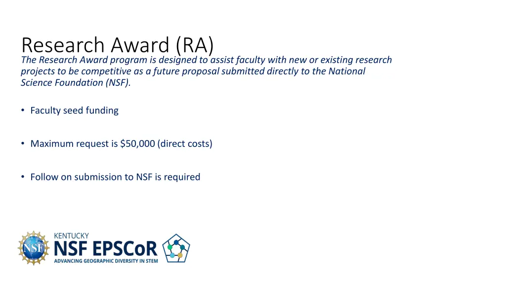 research award ra the research award program
