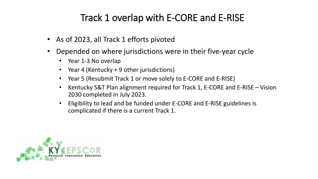 track 1 overlap with e track 1 overlap with