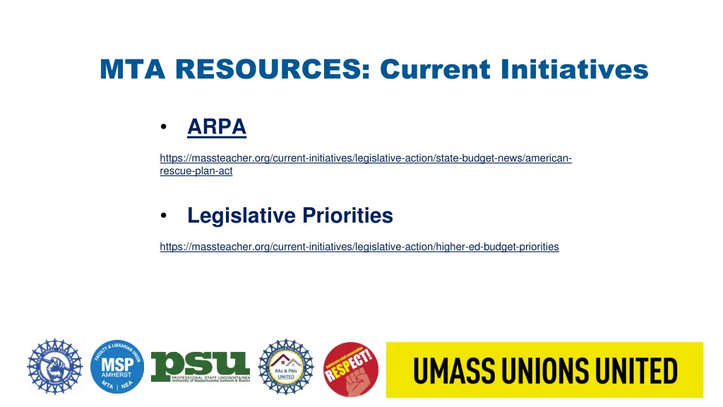 mta resources current initiatives