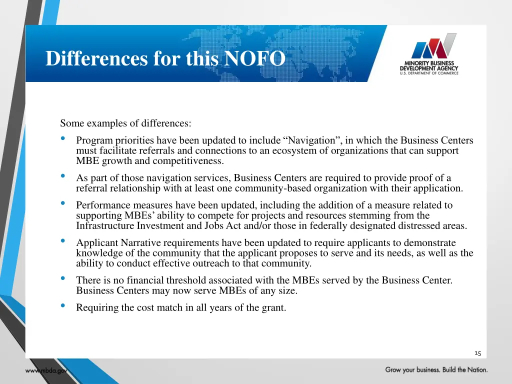 differences for this nofo 1