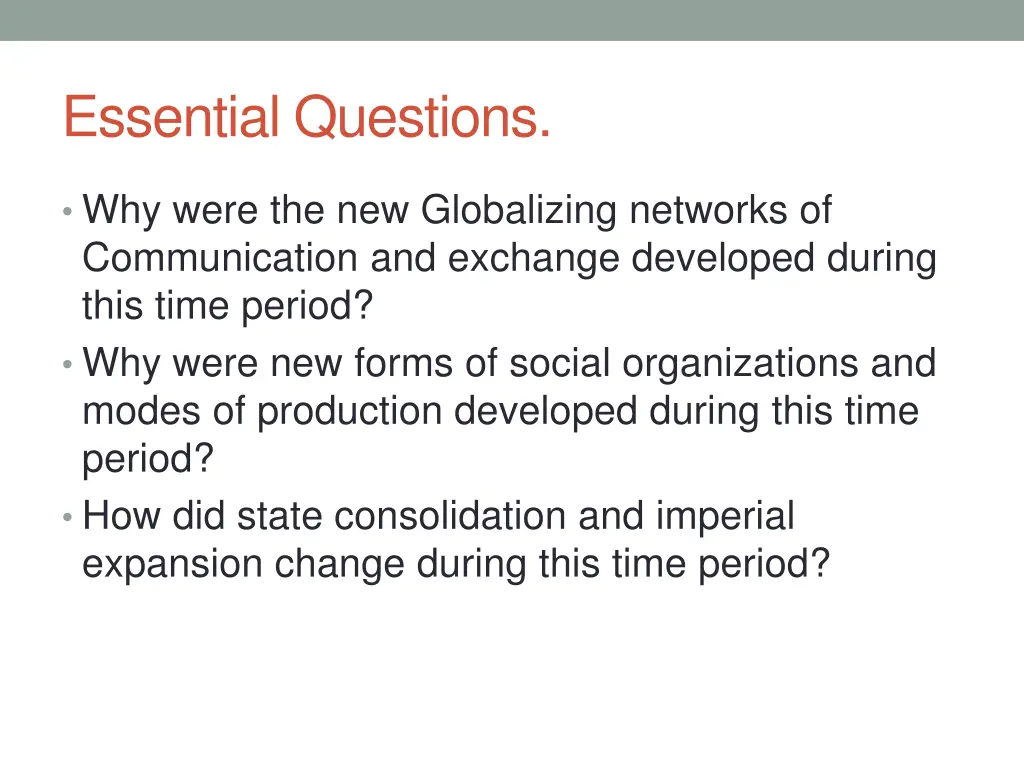 essential questions