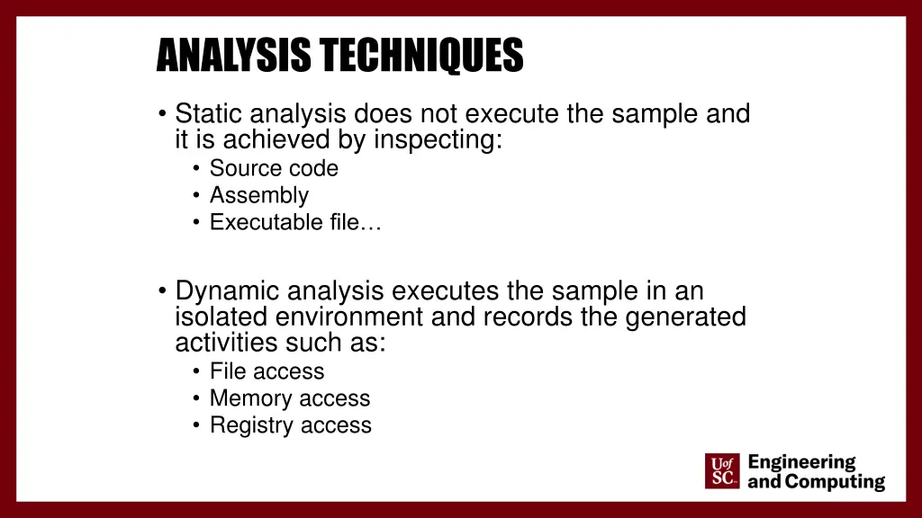 analysis techniques