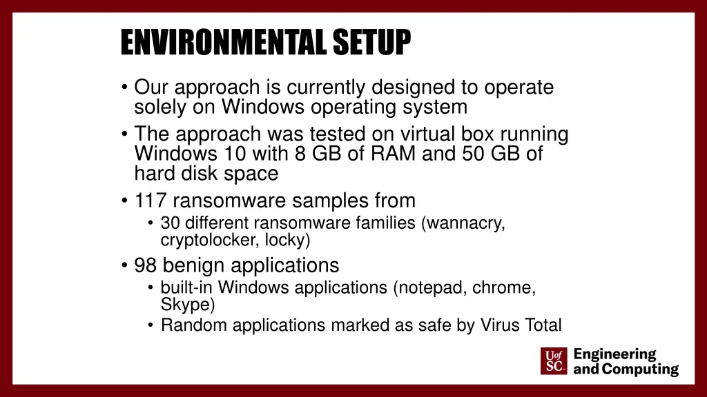 environmental setup