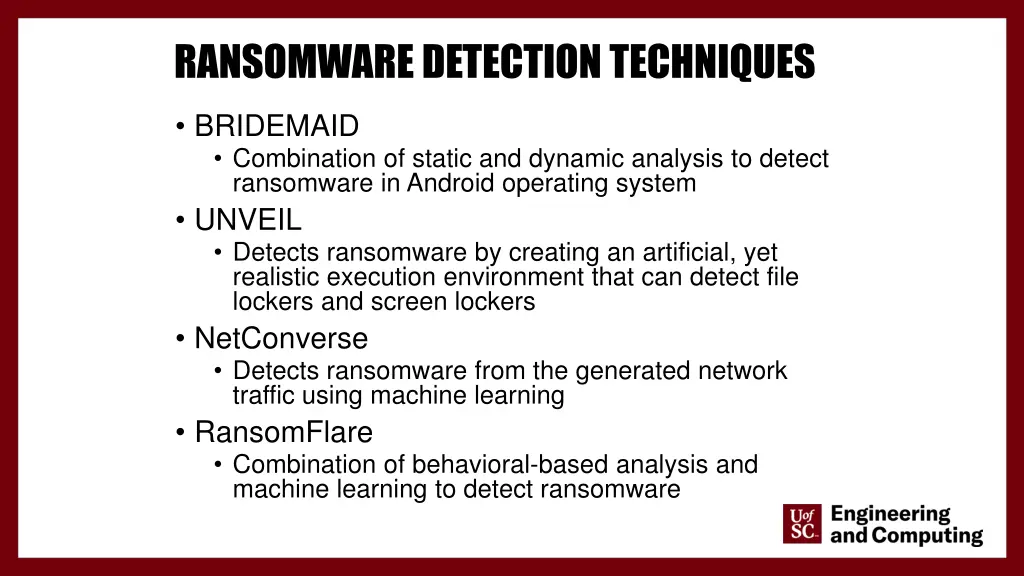 ransomware detection techniques