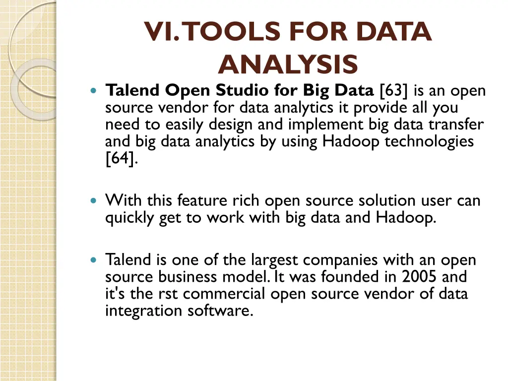 vi tools for data analysis talend open studio