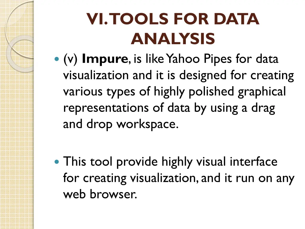 vi tools for data analysis v impure is likeyahoo