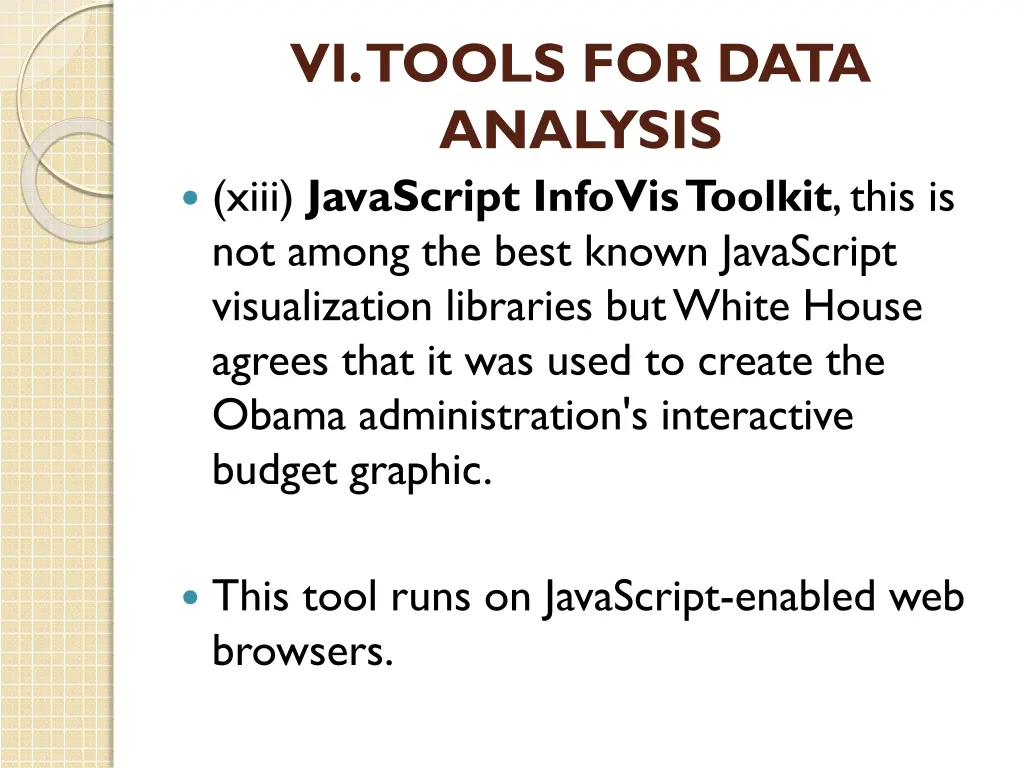 vi tools for data analysis xiii javascript