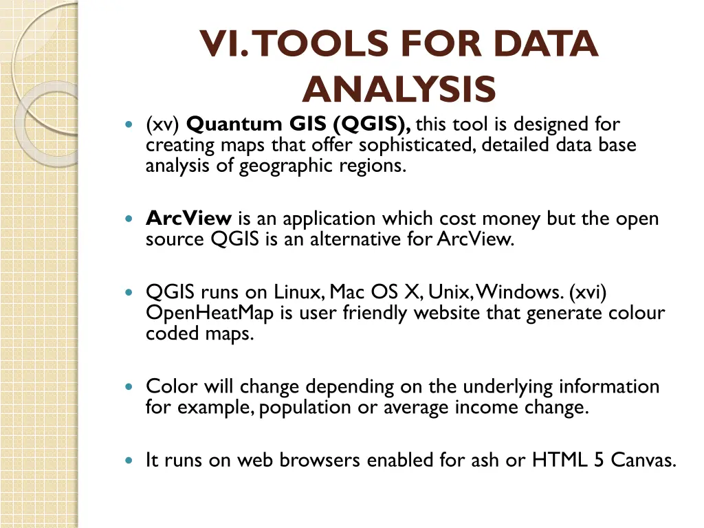 vi tools for data analysis xv quantum gis qgis