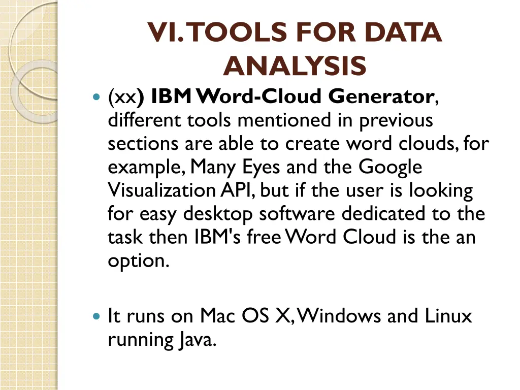 vi tools for data analysis xx ibm word cloud