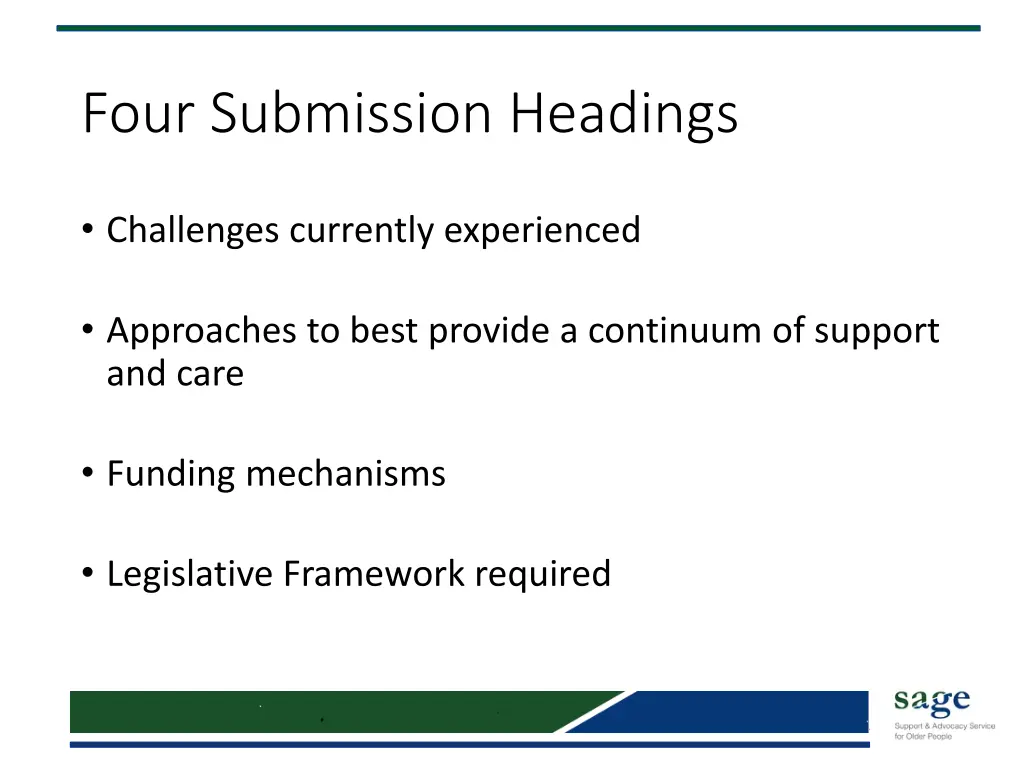 four submission headings
